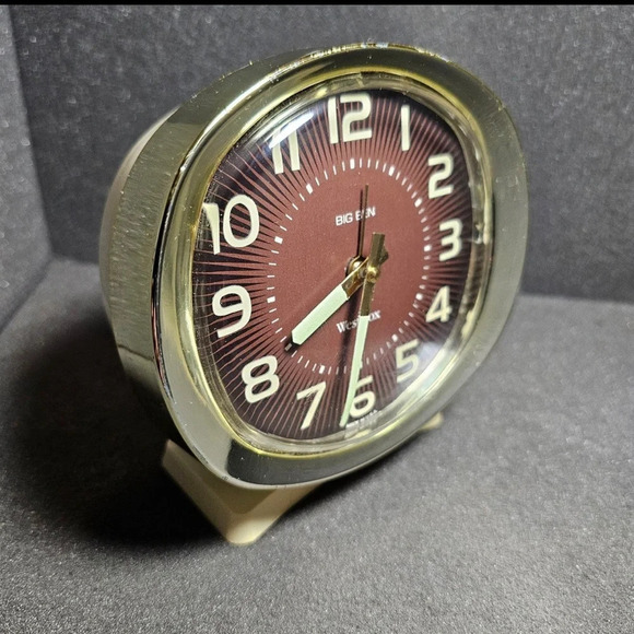 Vintage Westclox Big Ben Mechanical Wind Alarm Clock Gold Tone Working - Picture 6 of 8